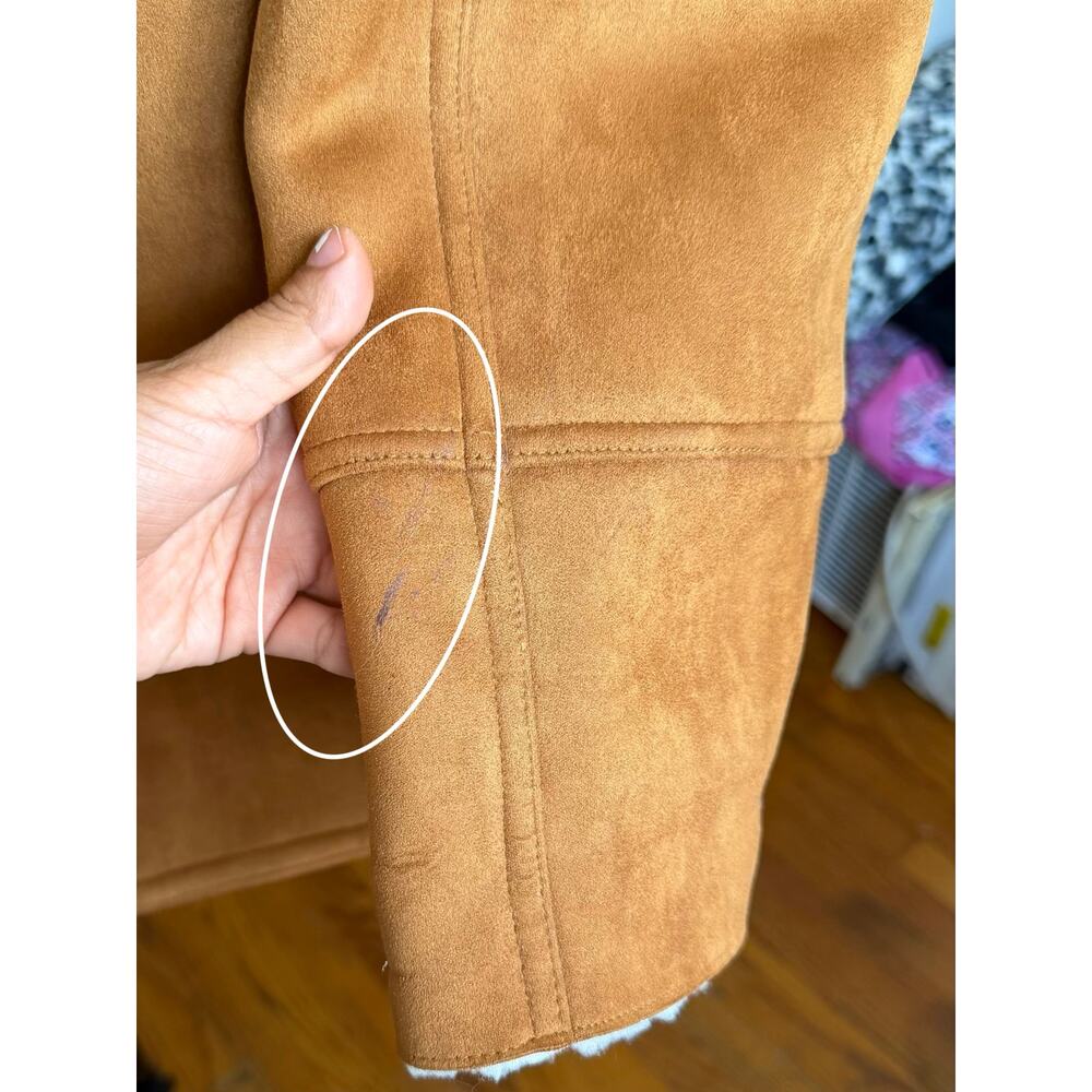 Mother The Brrly Coat Wash Staying In Size Large Brown White Warm Coat Luxury - Picture 7 of 16